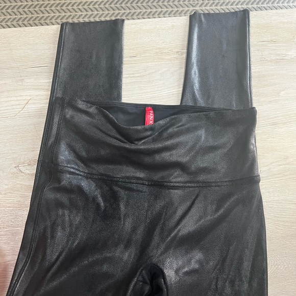SPANX Pants - SPANX Faux Leather Jet Black Leggings